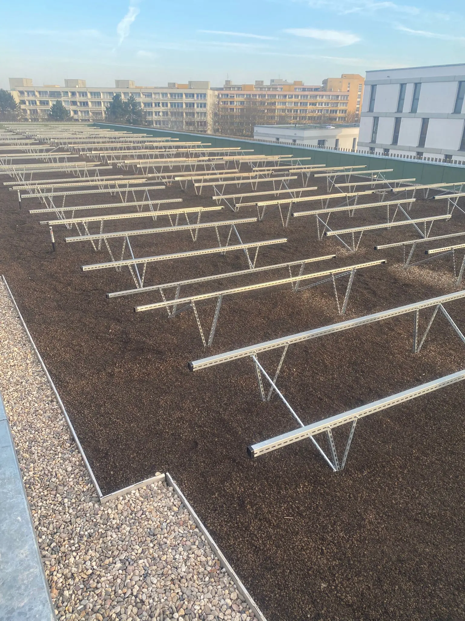 Modernes Biosolardach & Photovoltaik-Integration in Berlin